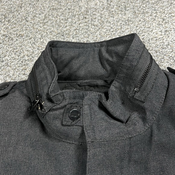 Levis Jacket Mens M Gray Lined‎ Field Coat Full Zip Military Pockets Utility - Picture 5 of 9